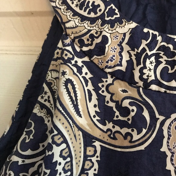 Ann Taylor Loft Racerback Tank Blue Print Sz 2 - Picture 3 of 6